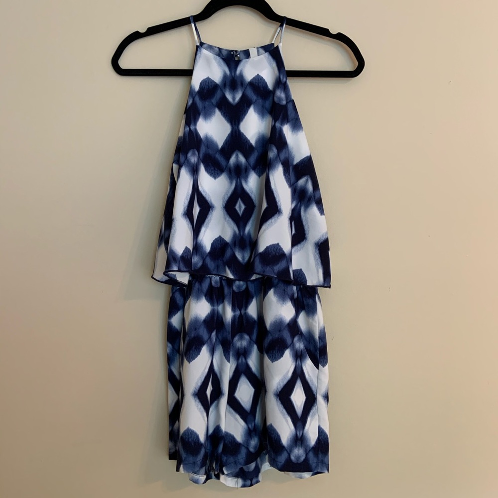 White and Blue Romper
